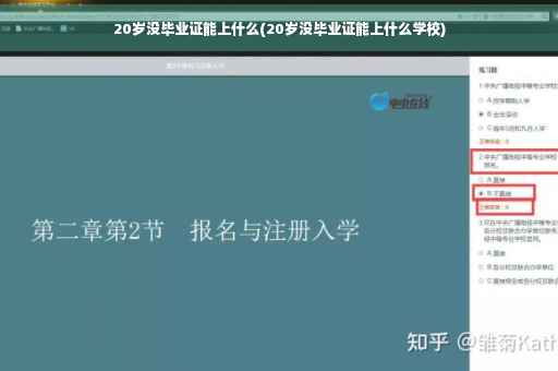 20岁没毕业证能上什么(20岁没毕业证能上什么学校)