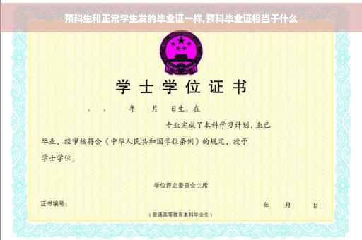预科生和正常学生发的毕业证一样,预科毕业证相当于什么