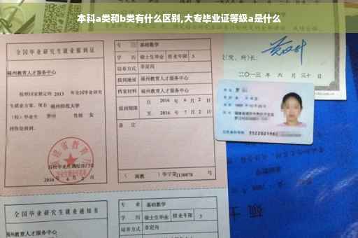 本科a类和b类有什么区别,大专毕业证等级a是什么