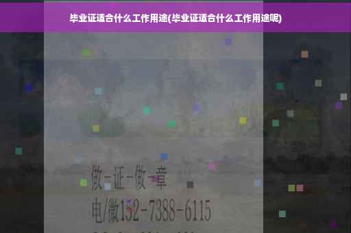 毕业证适合什么工作用途(毕业证适合什么工作用途呢)