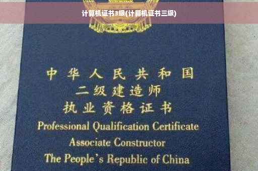 计算机证书3级(计算机证书三级)