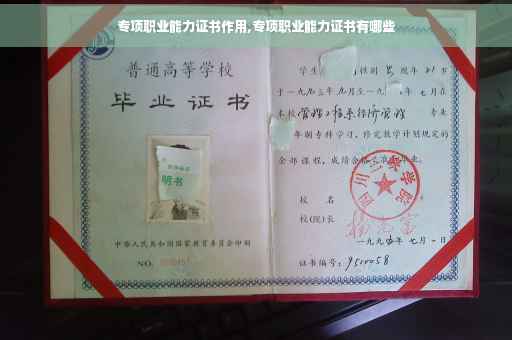 专项职业能力证书作用,专项职业能力证书有哪些