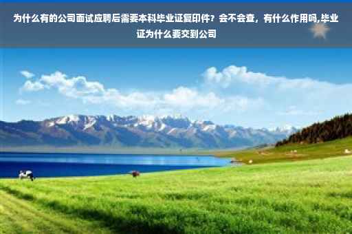 为什么有的公司面试应聘后需要本科毕业证复印件？会不会查，有什么作用吗,毕业证为什么要交到公司