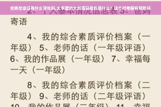 优秀毕业证有什么用处吗,大学里的大创项目指的是什么？这个对考研有帮助吗