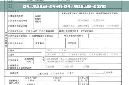 自考大专毕业证什么样子的-自考大专毕业证找什么工作好