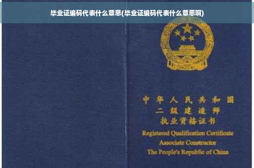 毕业证编码代表什么意思(毕业证编码代表什么意思啊)