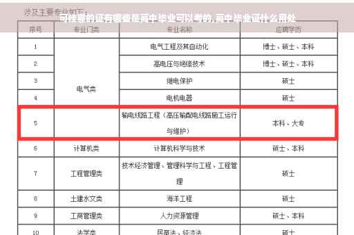 可挂靠的证有哪些是高中毕业可以考的,高中毕业证什么用处