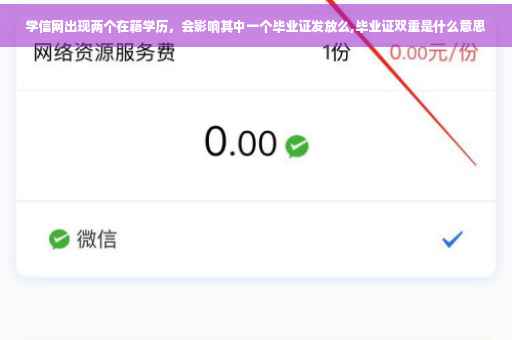 学信网出现两个在籍学历，会影响其中一个毕业证发放么,毕业证双重是什么意思