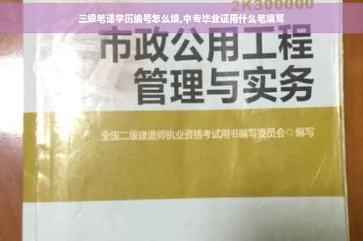 三级笔译学历编号怎么填,中专毕业证用什么笔填写