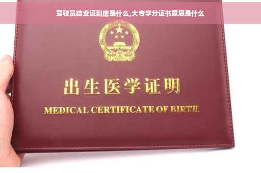 驾驶员结业证到底是什么,大专学分证书意思是什么