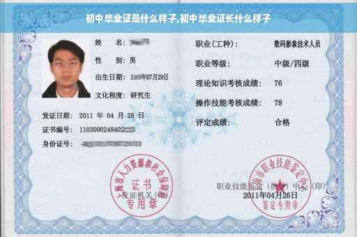 初中毕业证是什么样子,初中毕业证长什么样子