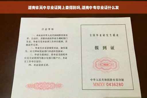 湖南省高中毕业证网上查得到吗,湖南中专毕业证什么发