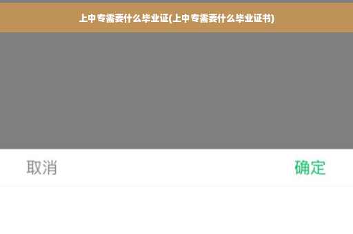 上中专需要什么毕业证(上中专需要什么毕业证书)