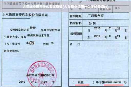 大专毕业证用什么考试查询(大专毕业证用什么考试查询的)