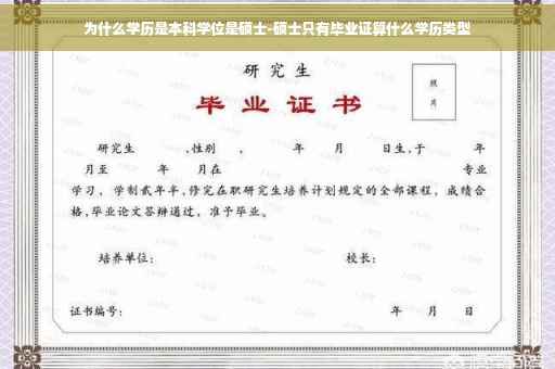 为什么学历是本科学位是硕士-硕士只有毕业证算什么学历类型