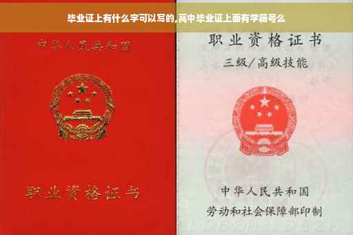 毕业证上有什么字可以写的,高中毕业证上面有学籍号么