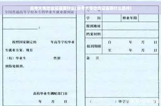 自考大专毕业证需要什么(自考大专毕业证需要什么条件)