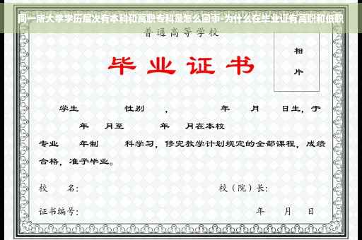 同一所大学学历层次有本科和高职专科是怎么回事-为什么在毕业证有高职和低职