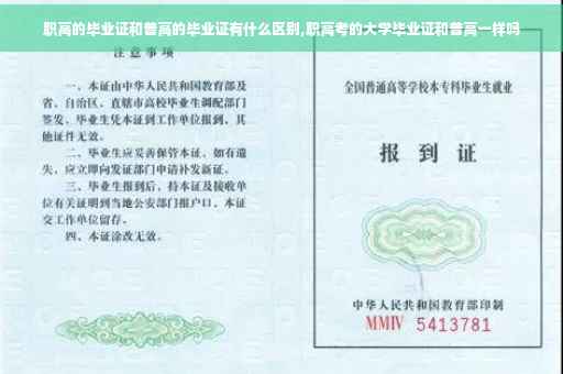 职高的毕业证和普高的毕业证有什么区别,职高考的大学毕业证和普高一样吗