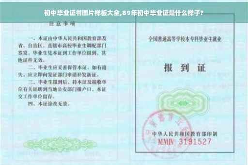 初中毕业证书图片样板大全,89年初中毕业证是什么样子?