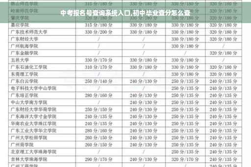 中考报名号查询系统入口,初中毕业查分怎么查