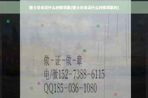 博士毕业证什么时候领取(博士毕业证什么时候领取的)