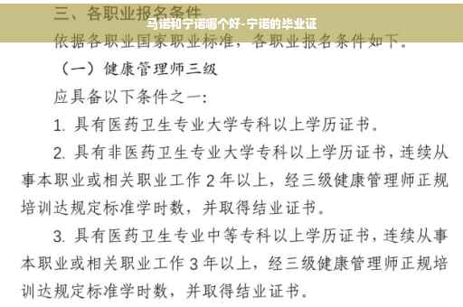 马诺和宁诺哪个好-宁诺的毕业证