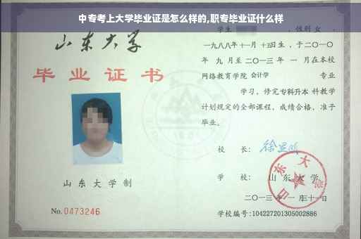 中专考上大学毕业证是怎么样的,职专毕业证什么样