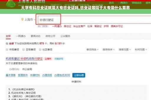 大学专科毕业证就是大专毕业证吗,毕业证等同于大专是什么意思