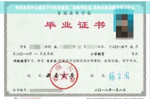 本科生在什么情况下只有毕业证，没有学位证,没有毕业证都干不了什么