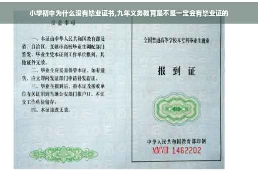 小学初中为什么没有毕业证书,九年义务教育是不是一定会有毕业证的