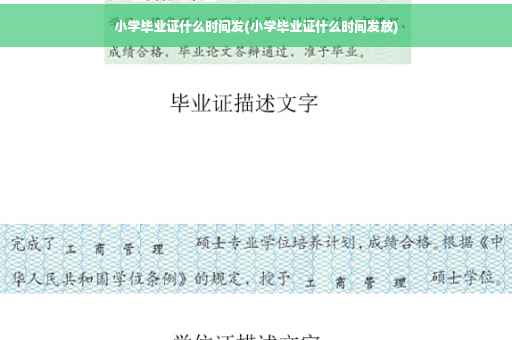 小学毕业证什么时间发(小学毕业证什么时间发放)