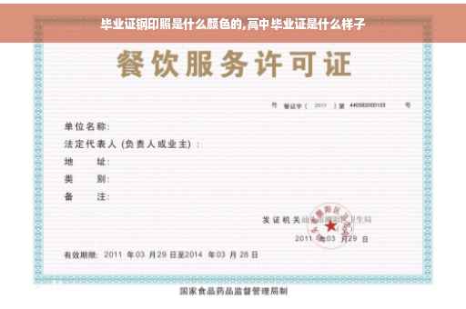 毕业证钢印照是什么颜色的,高中毕业证是什么样子