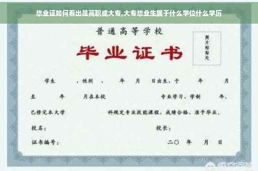 毕业证如何看出是高职或大专,大专毕业生属于什么学位什么学历