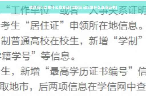 读职高可以拿什么毕业证(读职高可以拿什么毕业证书)