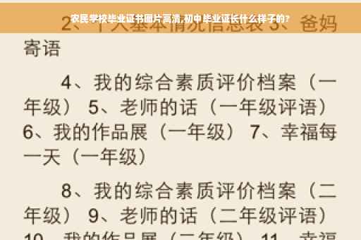 农民学校毕业证书图片高清,初中毕业证长什么样子的?