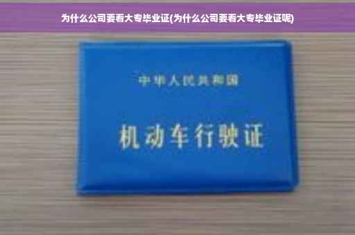 为什么公司要看大专毕业证(为什么公司要看大专毕业证呢)