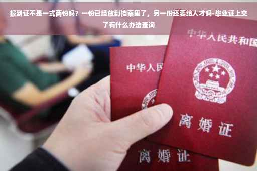 报到证不是一式两份吗？一份已经放到档案里了，另一份还要给人才吗-毕业证上交了有什么办法查询