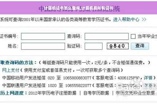 计算机证书怎么查询,计算机类所有证书 计算机证书怎么查询,计算机类所有证书