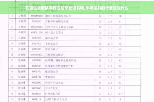 在读生去部队学校会给毕业证书吗,小学读书的毕业证是什么
