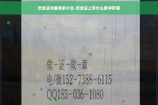 毕业证书编号多少位-毕业证上写什么数字好呢