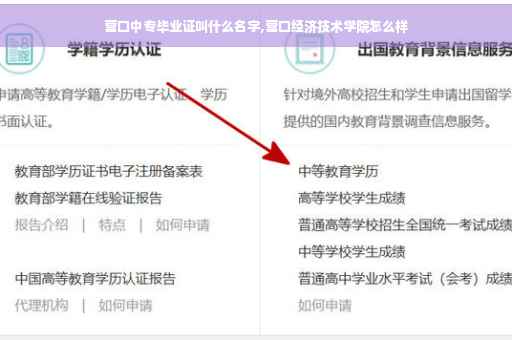 营口中专毕业证叫什么名字,营口经济技术学院怎么样