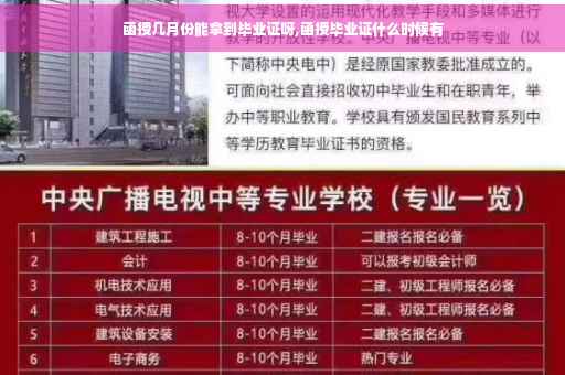 函授几月份能拿到毕业证呀,函授毕业证什么时候有