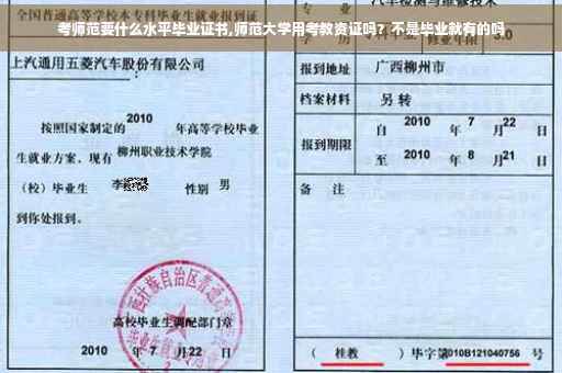 考师范要什么水平毕业证书,师范大学用考教资证吗？不是毕业就有的吗