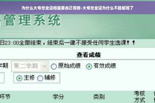 为什么大专毕业证档案要自己带着-大专毕业证为什么不能邮寄了