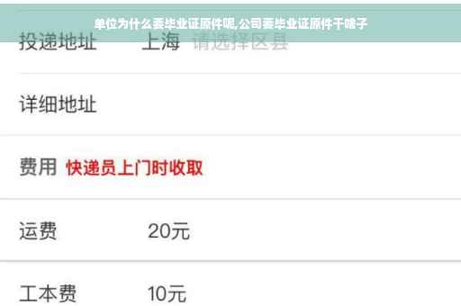 单位为什么要毕业证原件呢,公司要毕业证原件干啥子