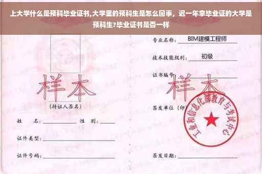 上大学什么是预科毕业证书,大学里的预科生是怎么回事，迟一年拿毕业证的大学是预科生?毕业证书是否一样