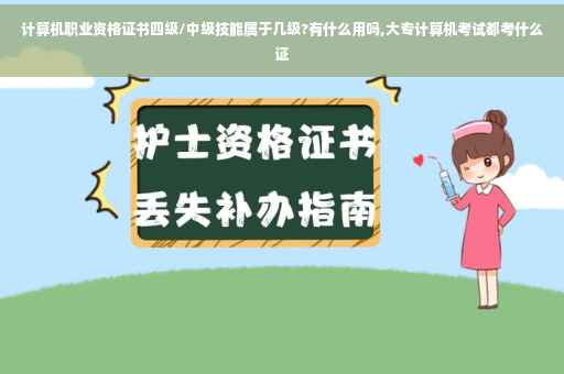 计算机职业资格证书四级/中级技能属于几级?有什么用吗,大专计算机考试都考什么证