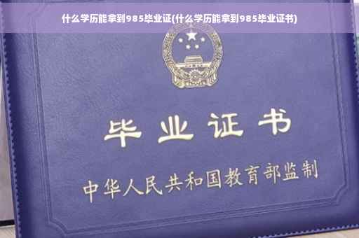 什么学历能拿到985毕业证(什么学历能拿到985毕业证书)