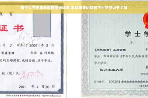 每个大学生毕业都有报到证吗,本科毕业后就有学士学位证书了吗